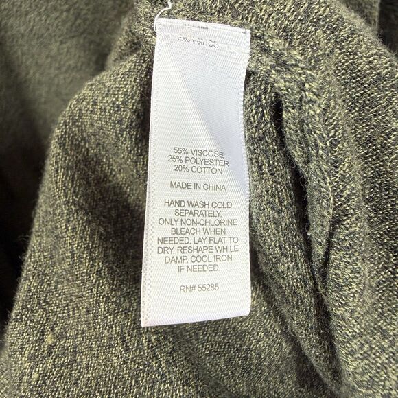 Express Large Sweater Open Front Cardigan Gray Green Shawl Long Sleeve Ruching - Picture 7 of 10